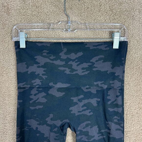 Spanx Look At Me Now Leggings Womens Large Black Camo Seamless High Rise Shaping - Picture 4 of 11